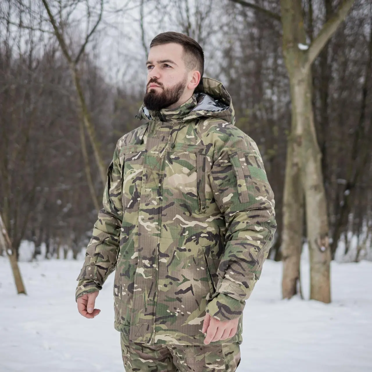 Зимовий комплект 2в1: Бушлат на Omni-Heat + Штани тактичні Apex відовідштовхувальні (мультикам)