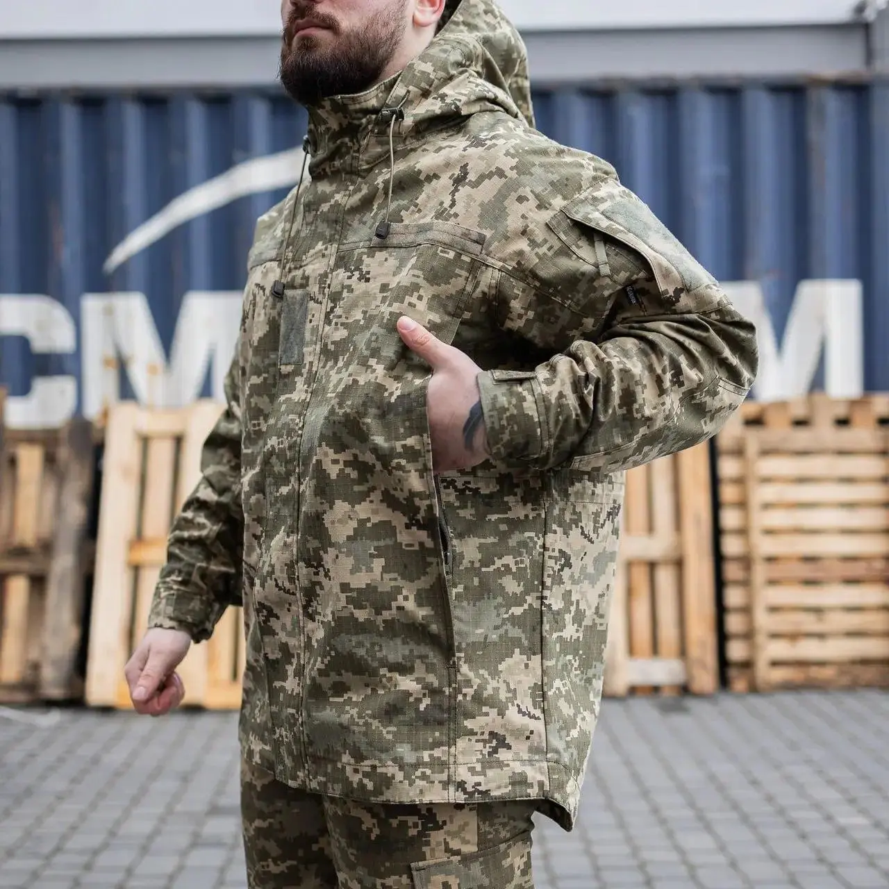 Куртка тактична військова Grifon піксель ріп-стоп (вафелька) Ferox демісезон
