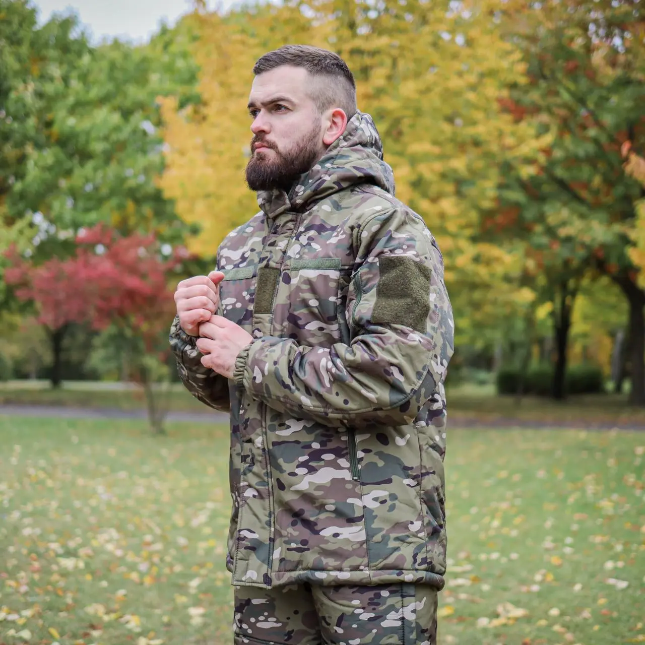 Тактична куртка зимова Soft Shell (Singl Sword) Мультикам