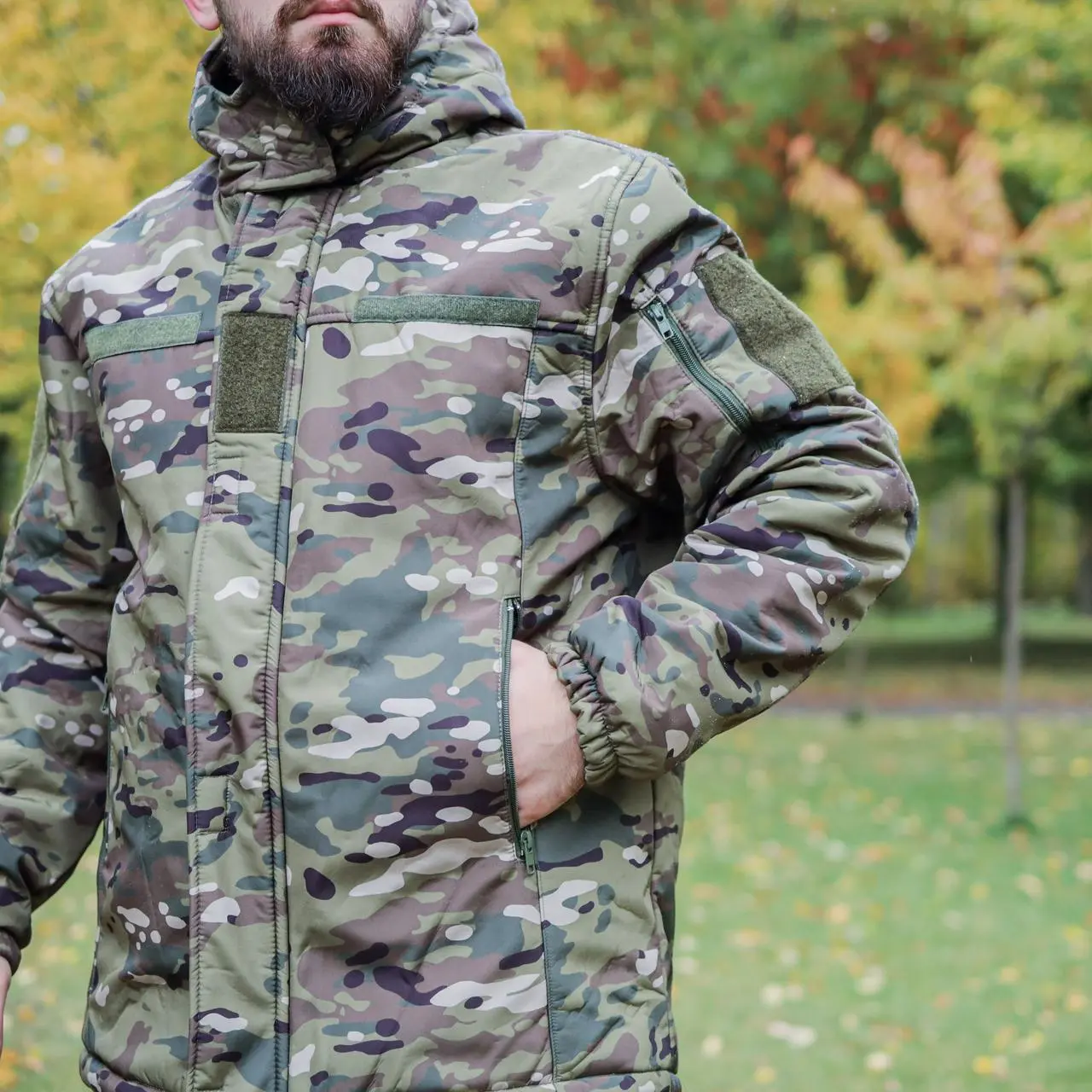Тактична куртка зимова Soft Shell (Singl Sword) Мультикам