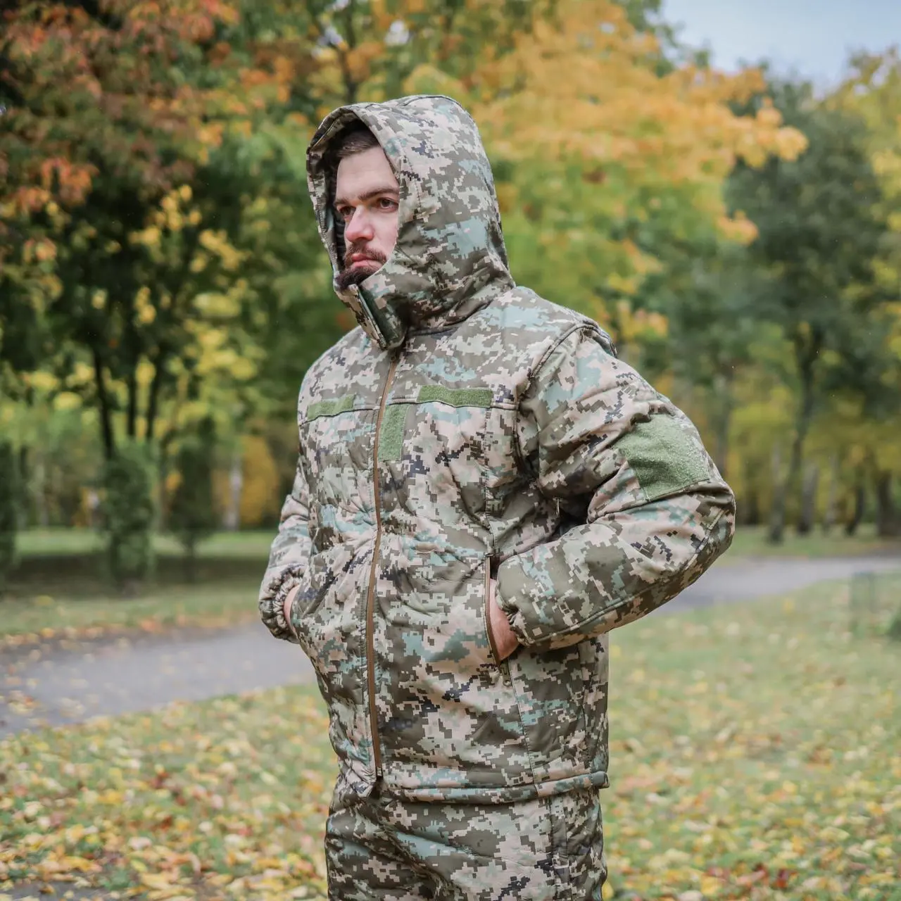 Тактична куртка зимова Soft Shell (Singl Sword) Піксель