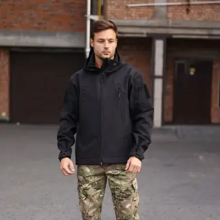 Військова тактична куртка Soft Shell Grifon чорна