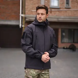 Військова тактична куртка Soft Shell Grifon темно- сірий