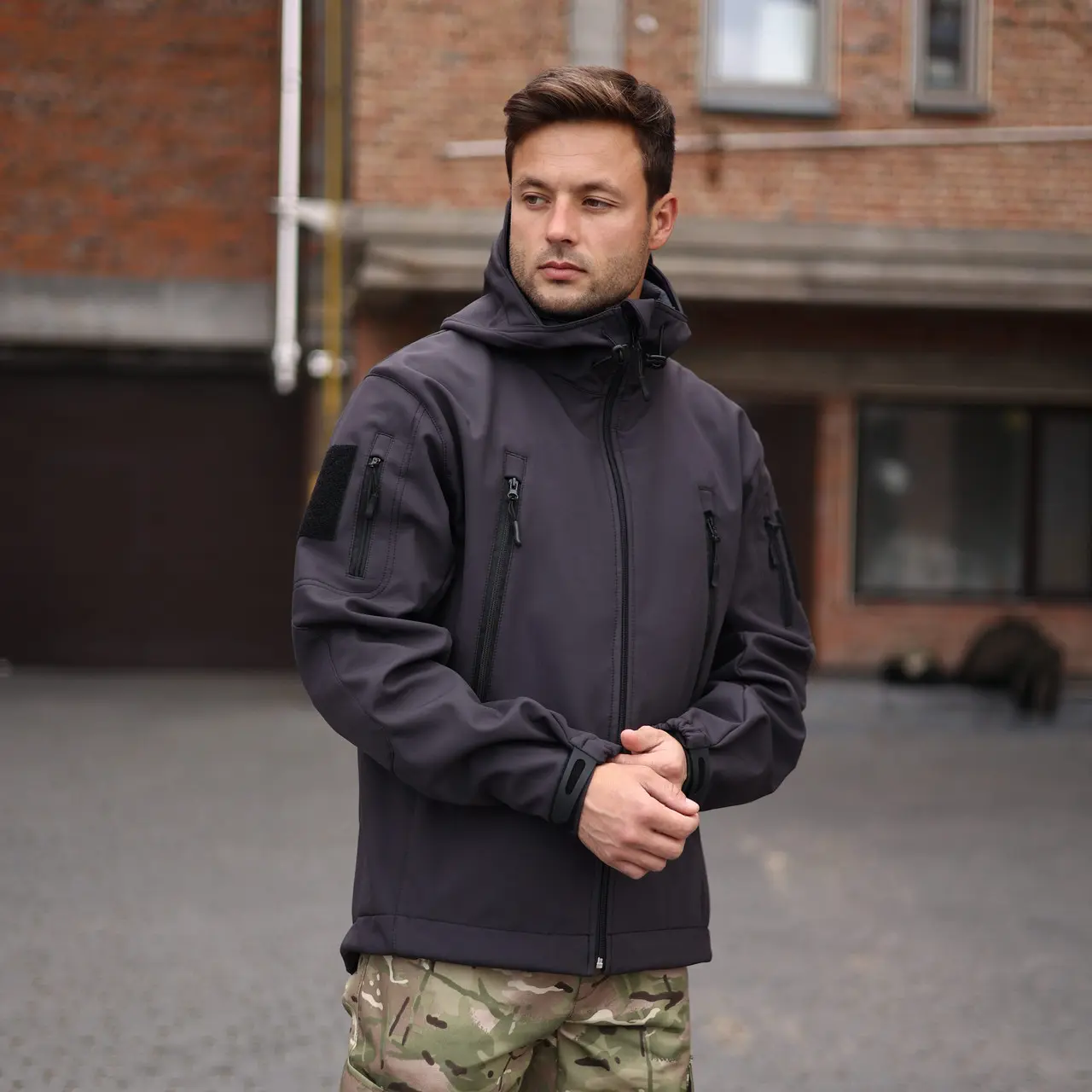 Військова тактична куртка Soft Shell Grifon темно- сірий