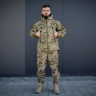 Військова тактична куртка Soft Shell Grifon піксель