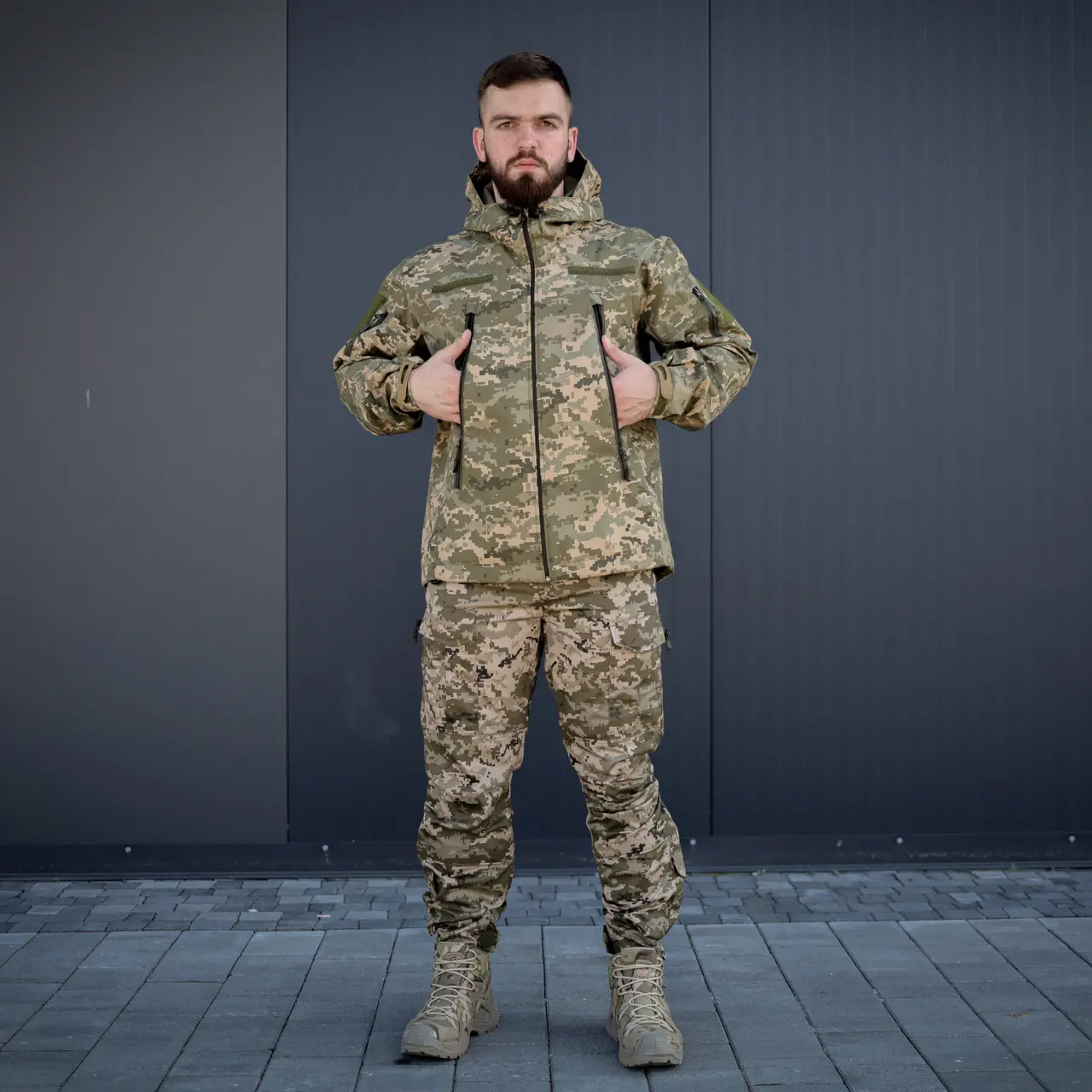 Військова тактична куртка Soft Shell Grifon піксель