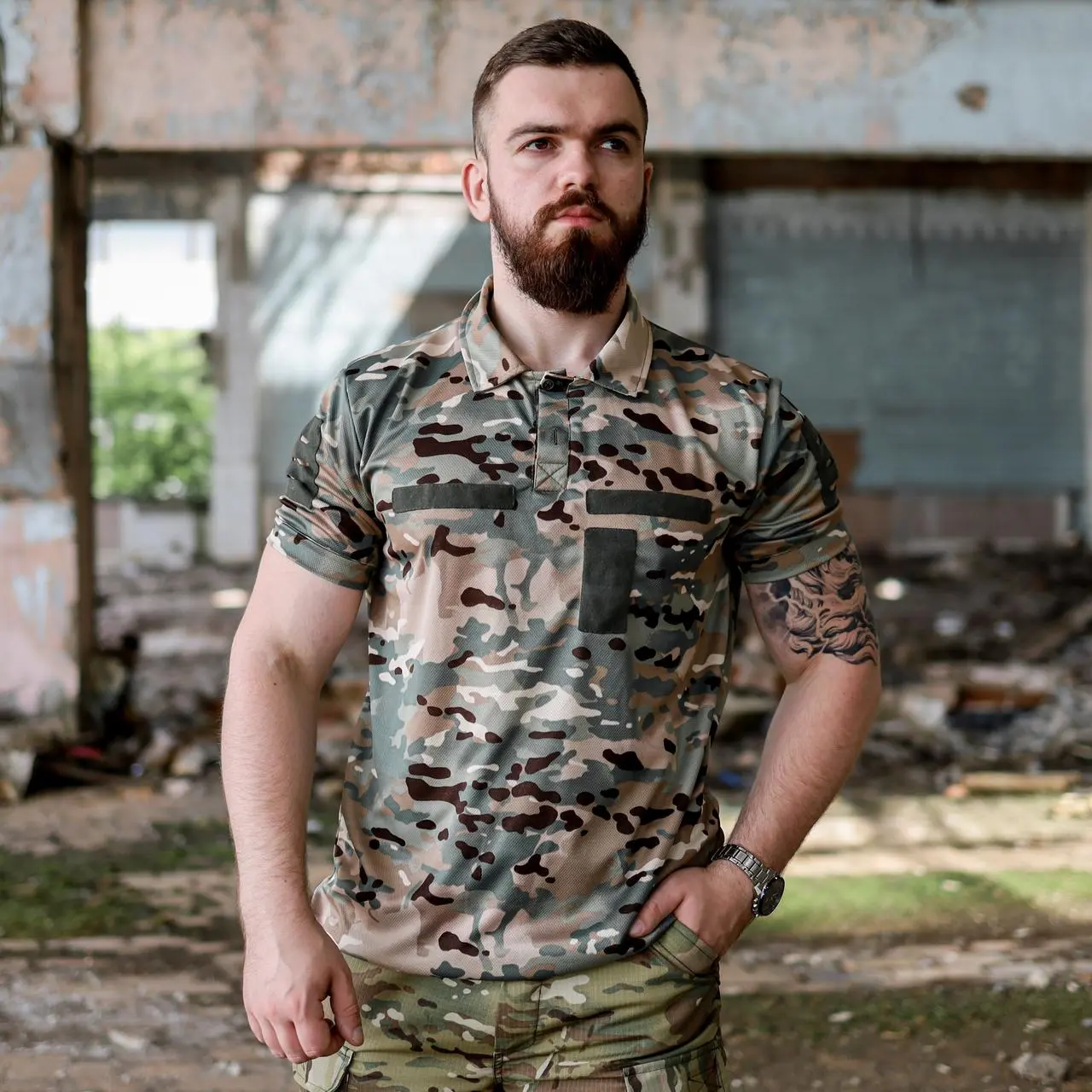 Футболка поло тактична мультикам літня