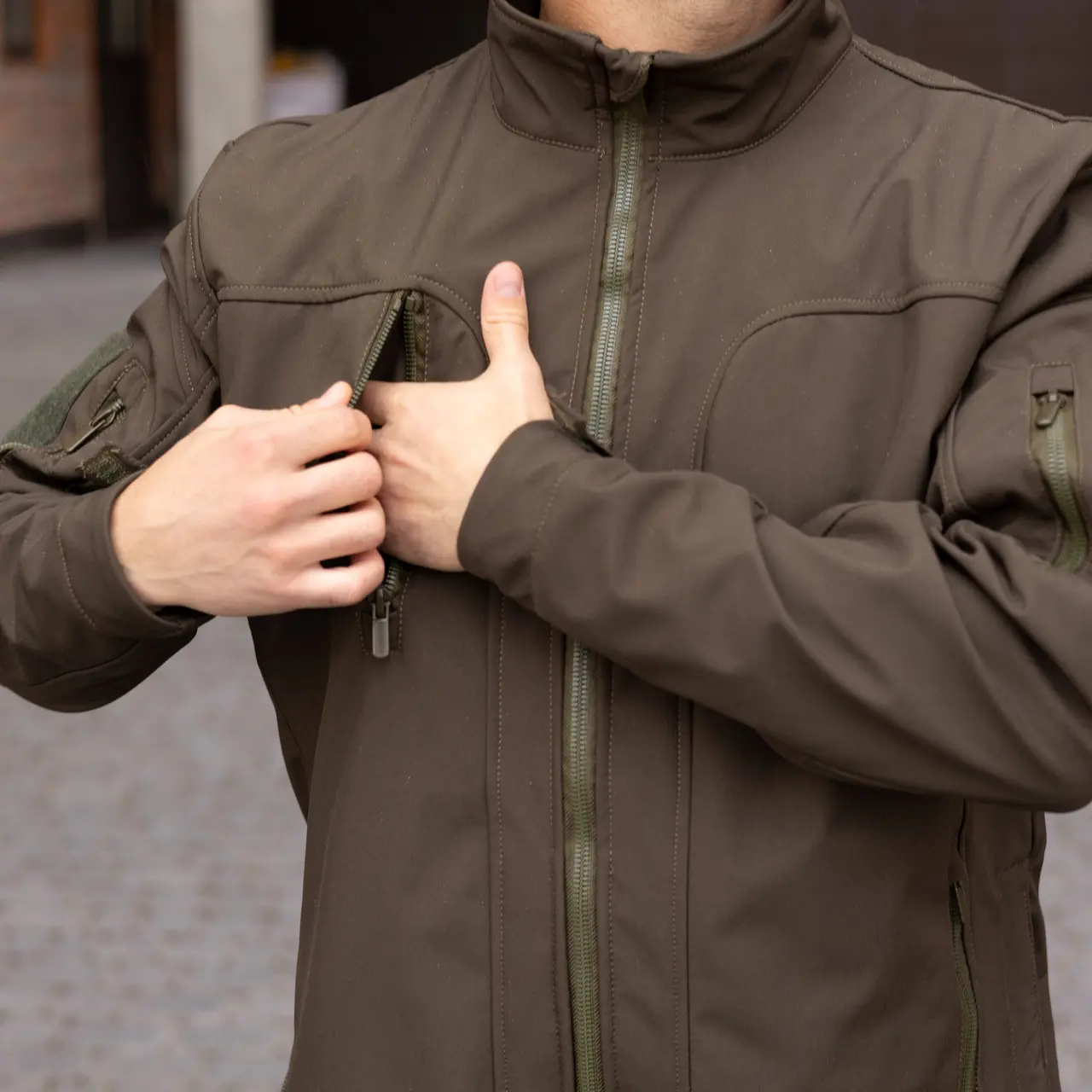 Тактична куртка Soft Shell (меланж хакі) | Gifon Basic