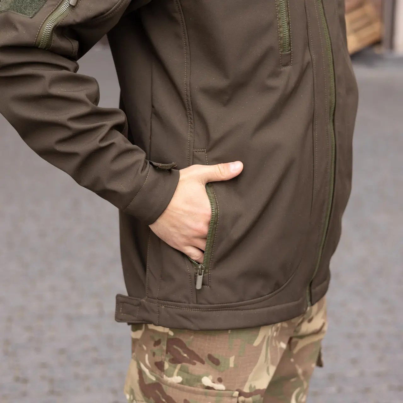 Тактична куртка Soft Shell (меланж хакі) | Gifon Basic
