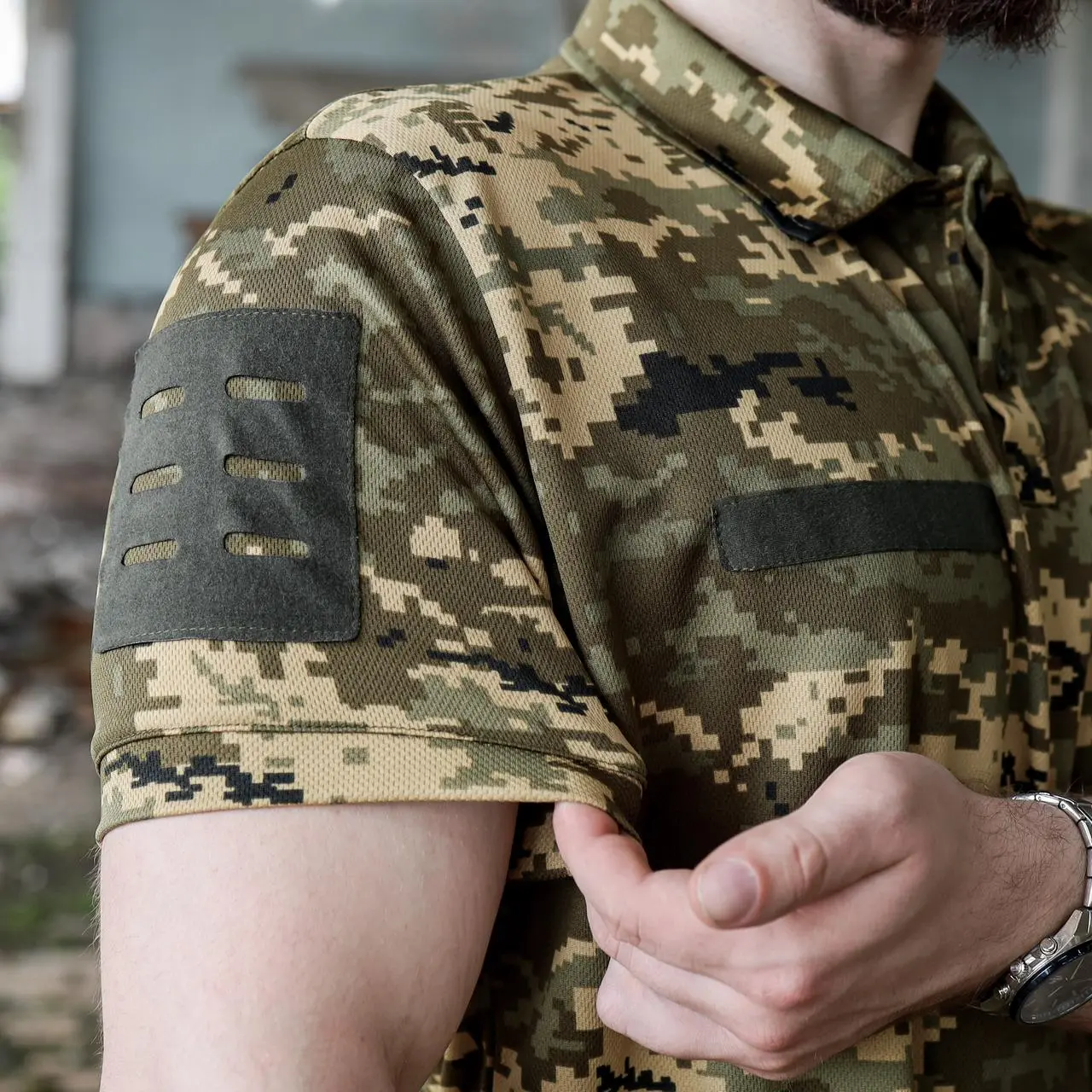 Футболка поло тактична піксель літня