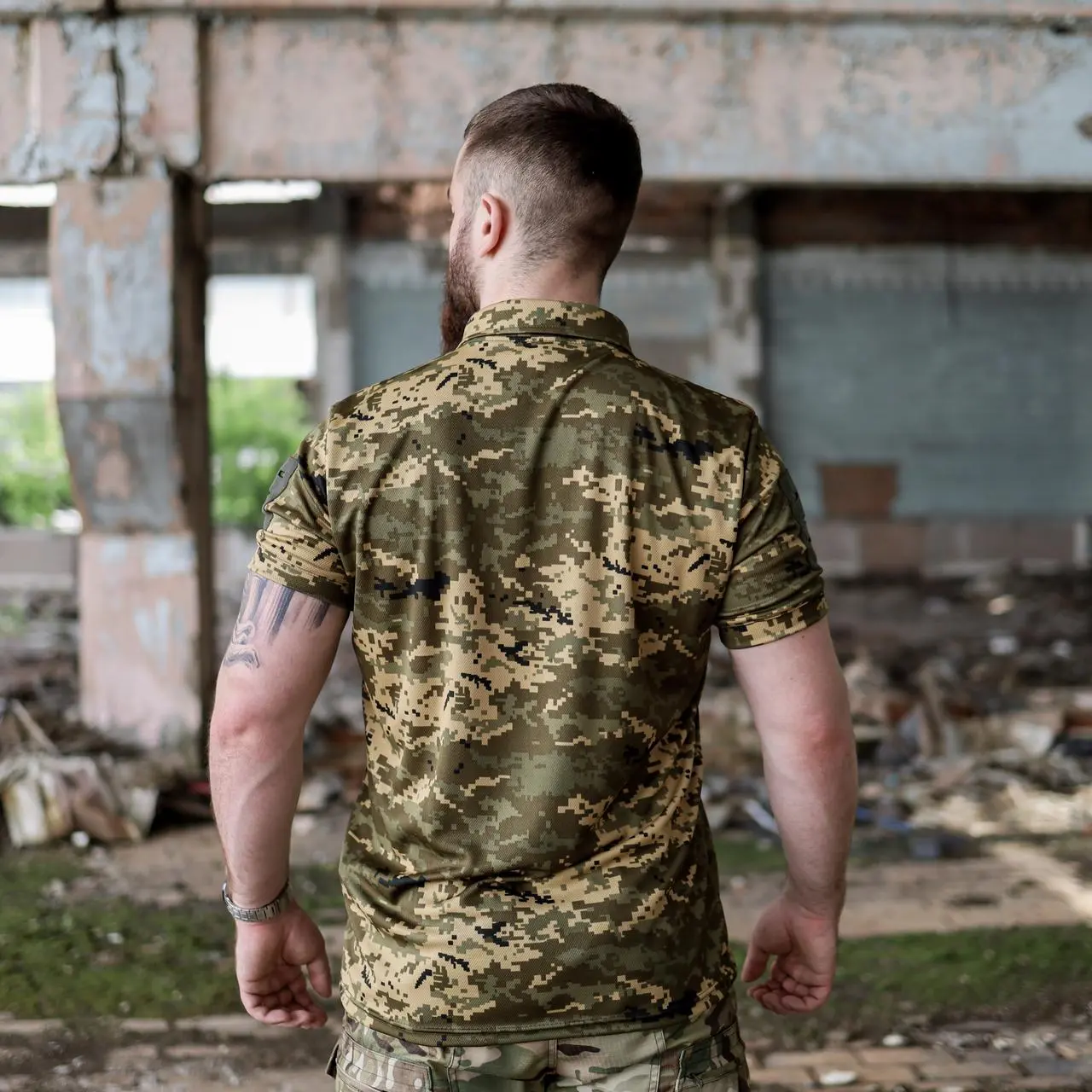 Футболка поло тактична піксель літня