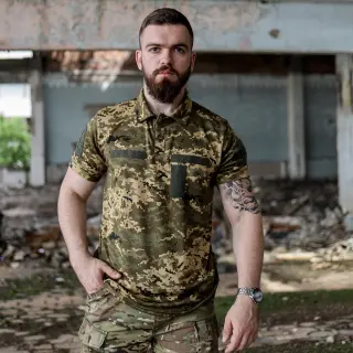 Футболка поло тактична піксель літня