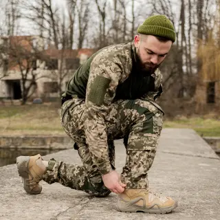 Штани тактичні з наколінниками 12 кишень GRIFON Tornado піксель ЗСУ (ММ-14) ріп-стоп