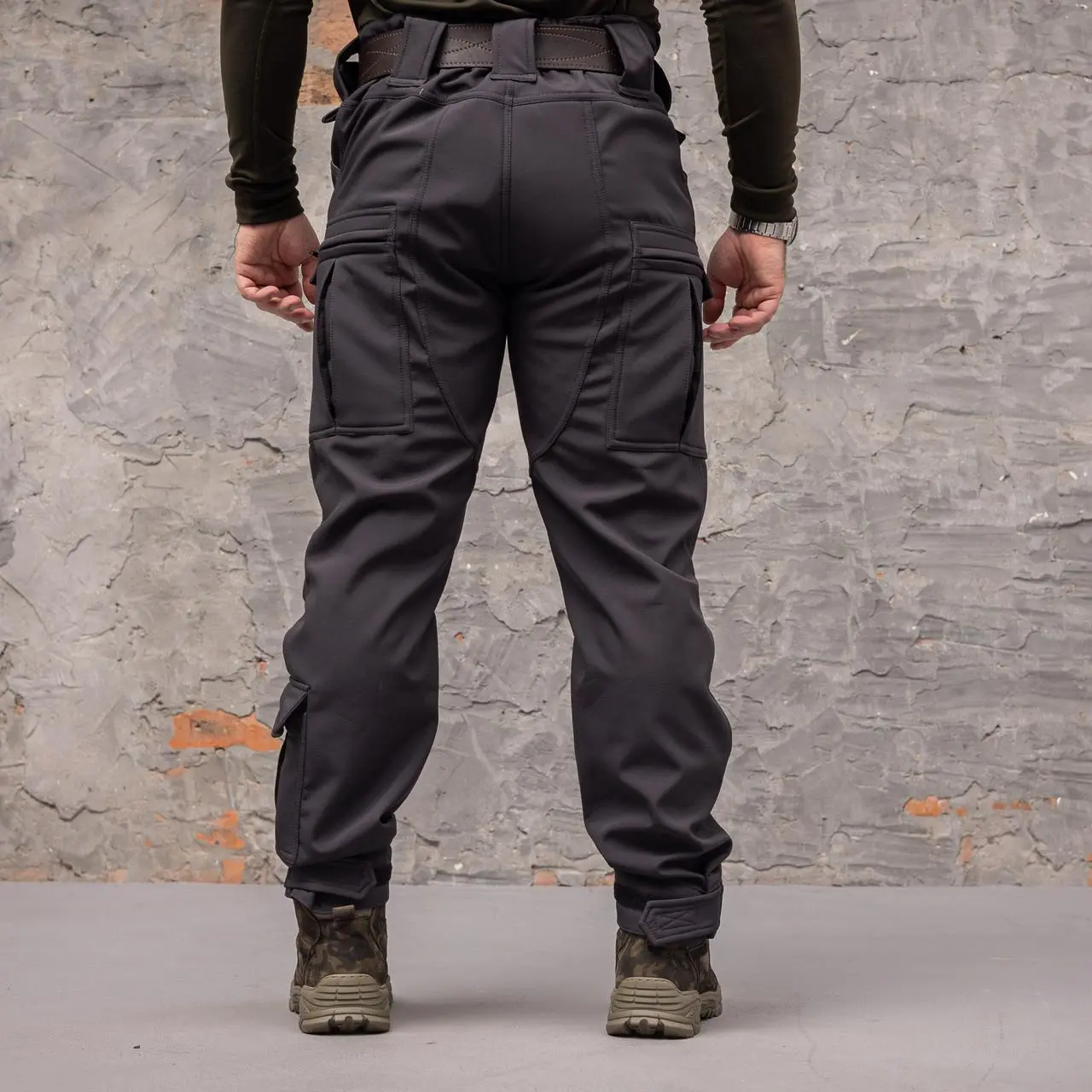 Штани тактичні 8 кишень Shark Soft shell (black) на флісі