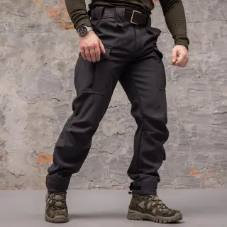 Штани тактичні 8 кишень Shark Soft shell (black) на флісі