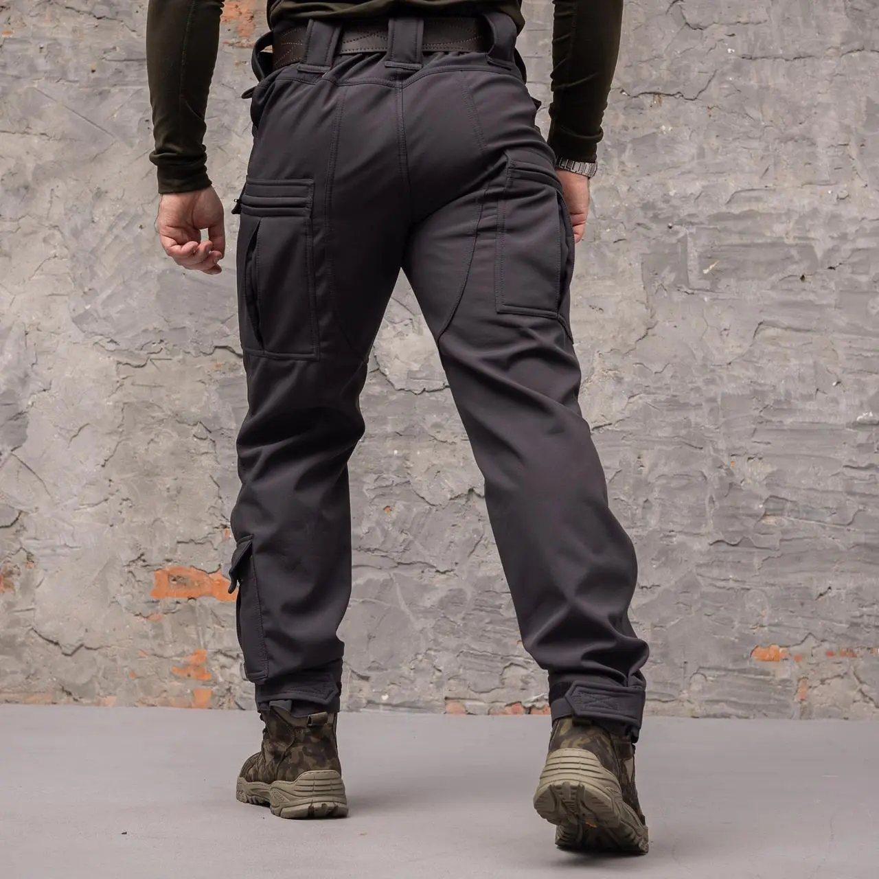 Штани тактичні 8 кишень Shark Soft shell (black) на флісі