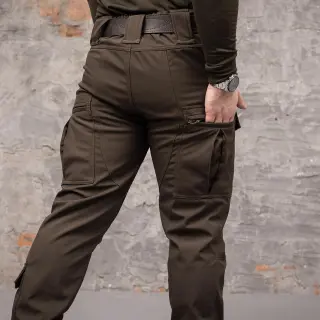 Штани тактичні 8 кишень Shark Soft shell (хакі) на флісі