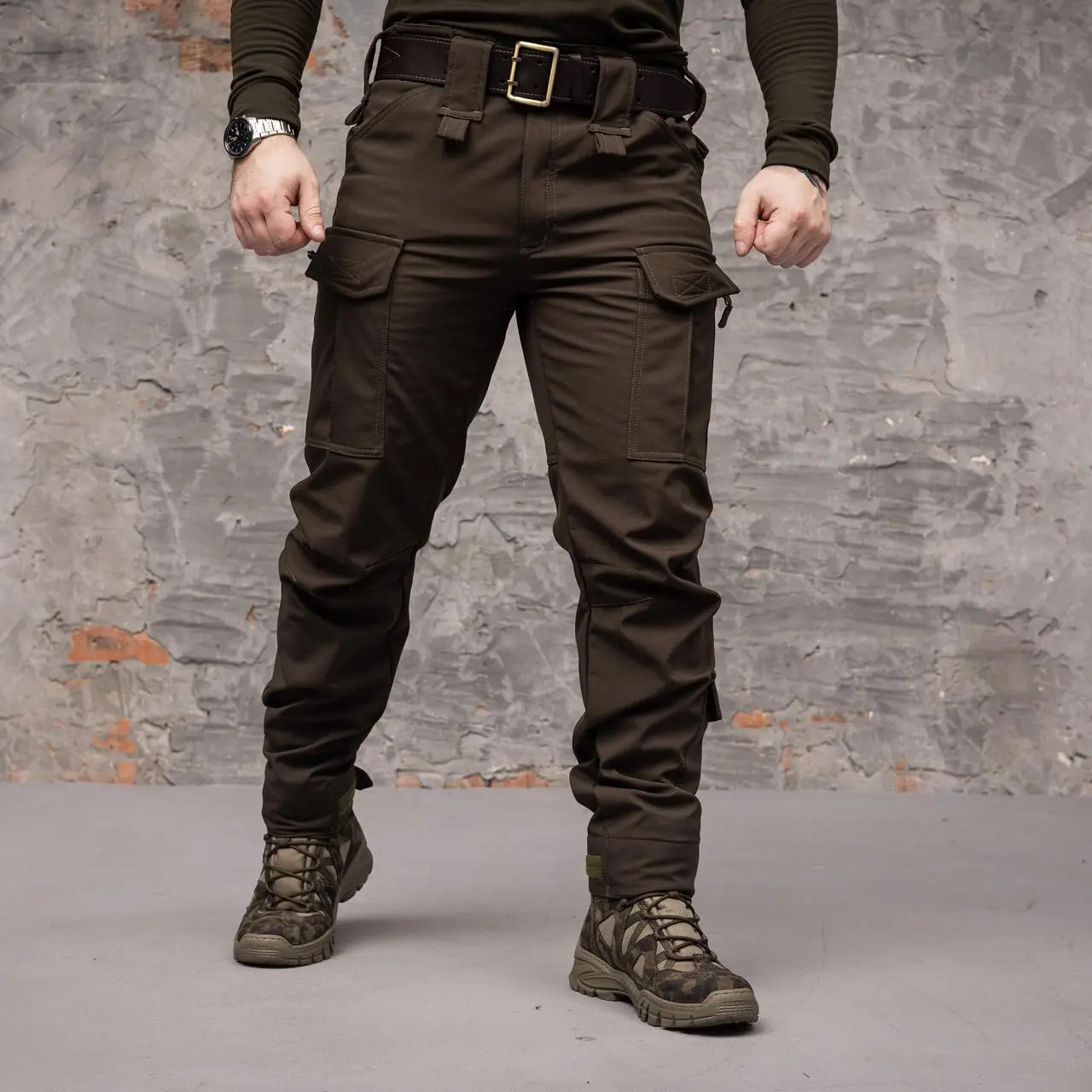Штани тактичні 8 кишень Shark Soft shell (хакі) на флісі
