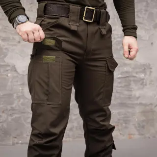 Штани тактичні 8 кишень Shark Soft shell (хакі) на флісі