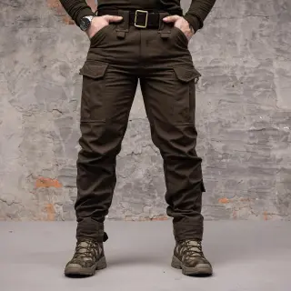 Штани тактичні 8 кишень Shark Soft shell (хакі) на флісі