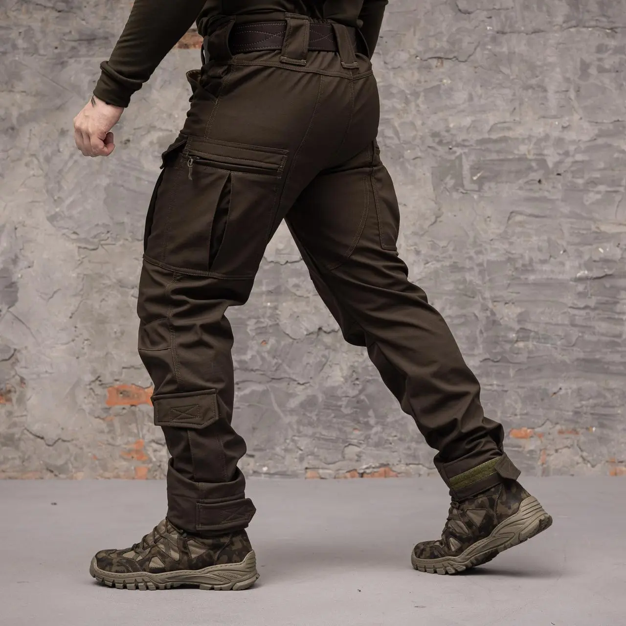 Штани тактичні 8 кишень Shark Soft shell (хакі) на флісі