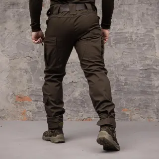 Штани тактичні 8 кишень Shark Soft shell (хакі) на флісі