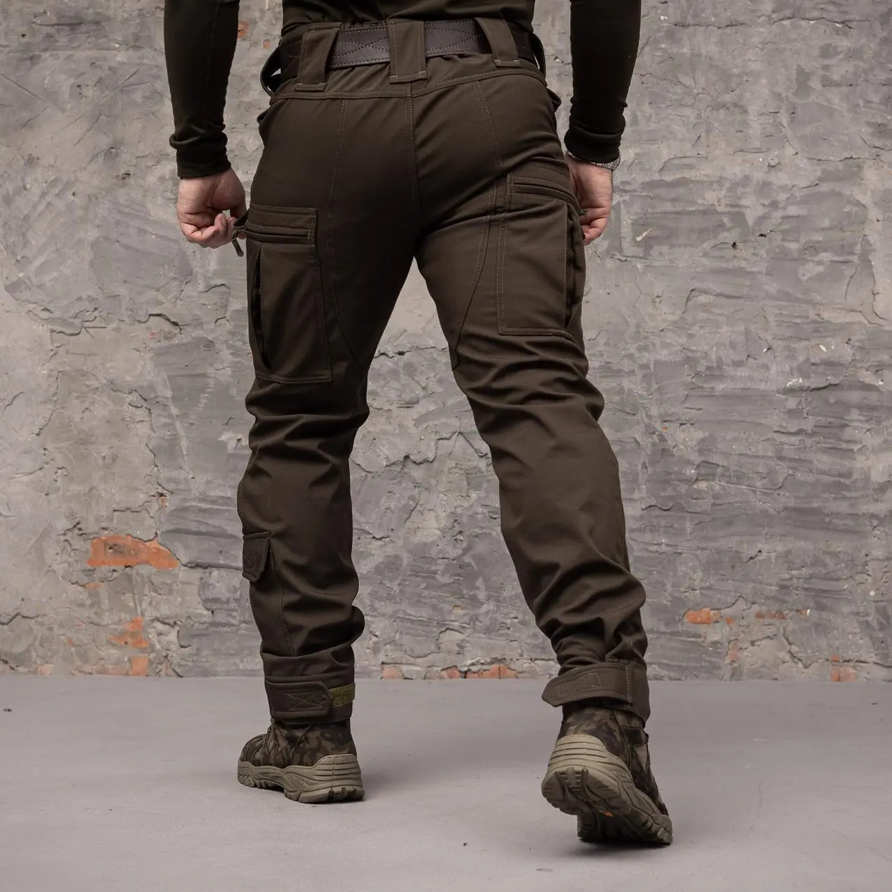 Штани тактичні 8 кишень Shark Soft shell (хакі) на флісі