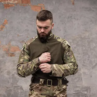 Флісова (вафелька) бойова сорочка Grifon Ubacs(Убакс) мультикам ріп-стоп