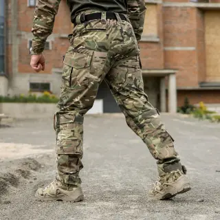 Штани тактичні 12 кишень з наколінниками Grifon мультикам ріп-стоп (вафелька) Tornado ЧСМ