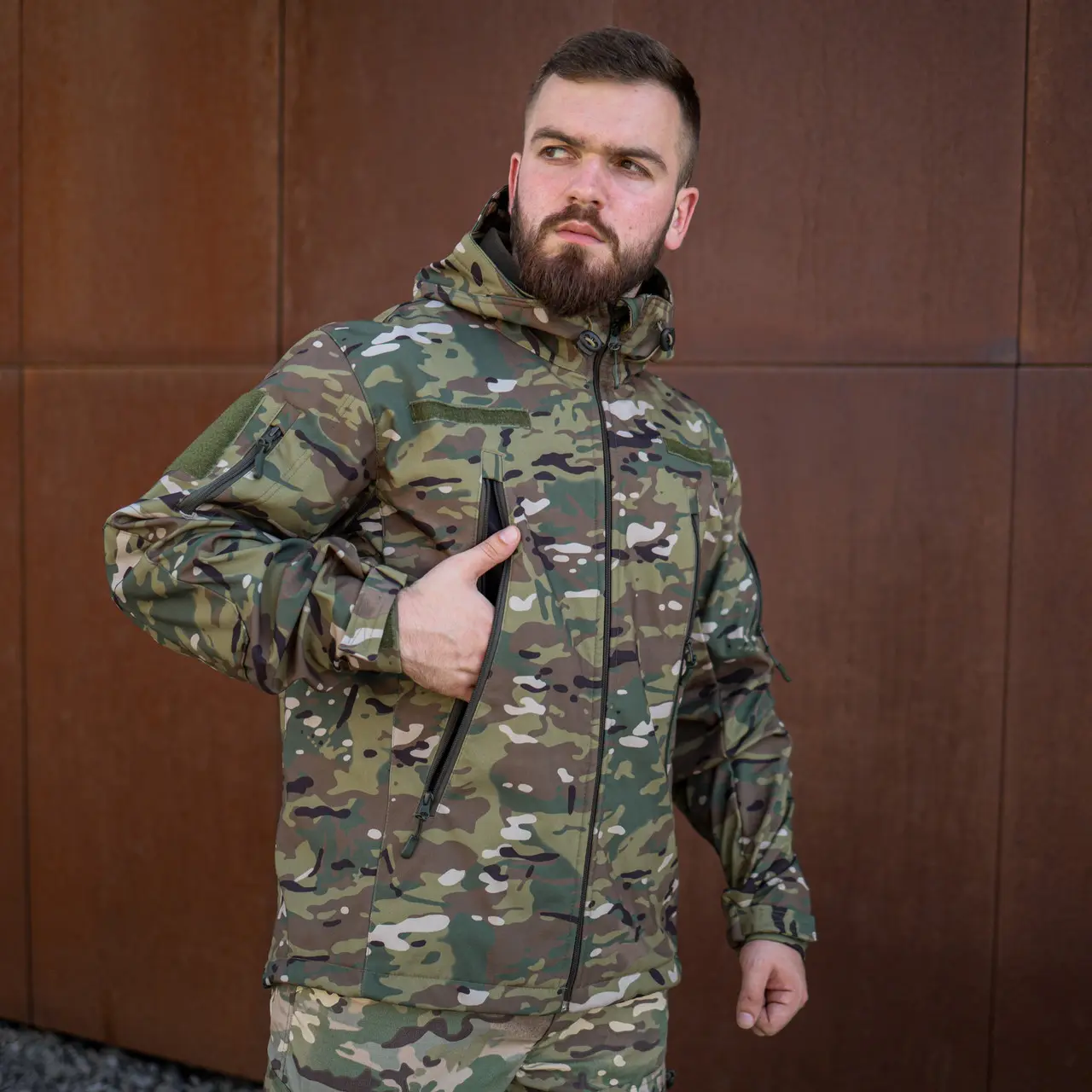 Військова тактична куртка Soft Shell Grifon (Мультикам) Green