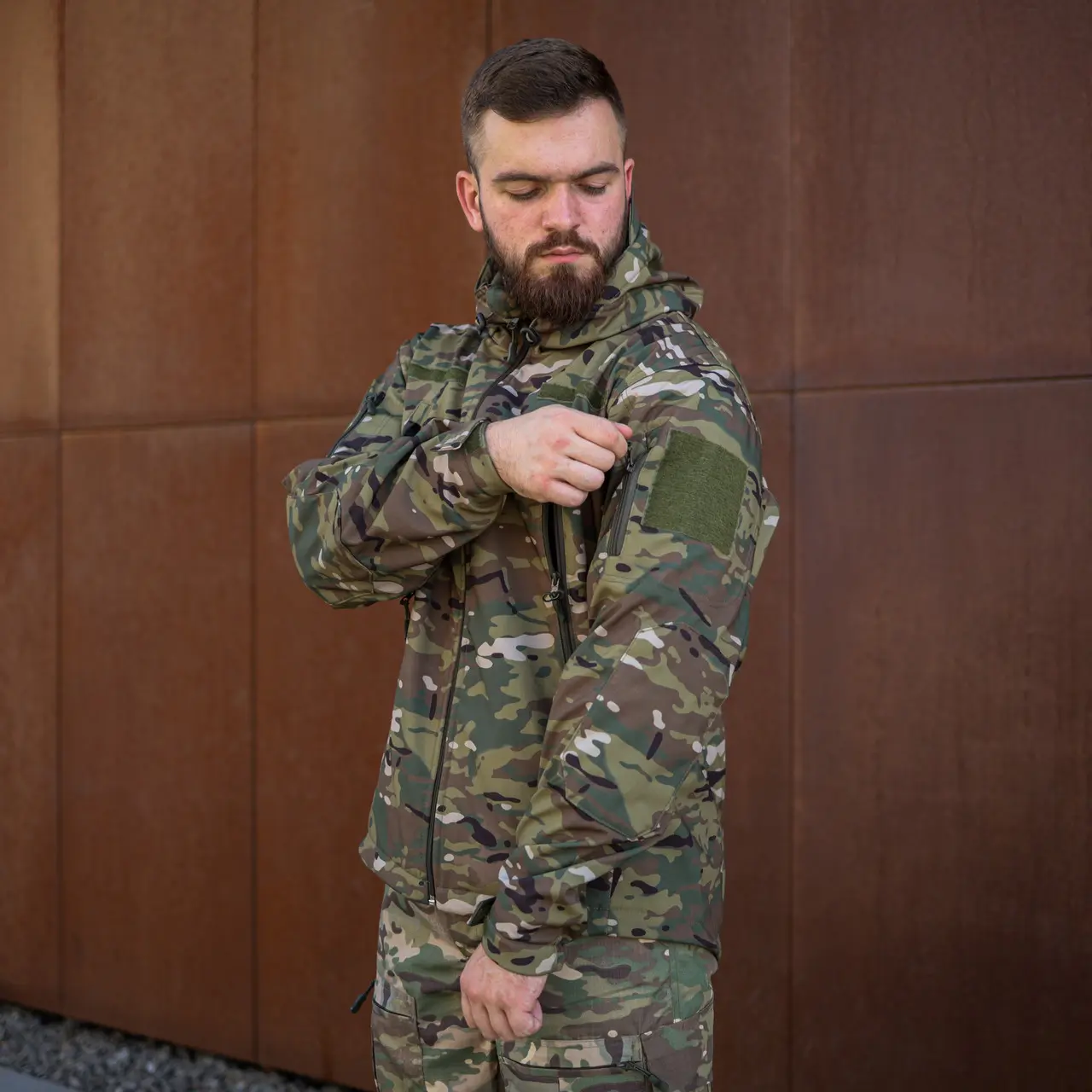 Військова тактична куртка Soft Shell Grifon (Мультикам) Green