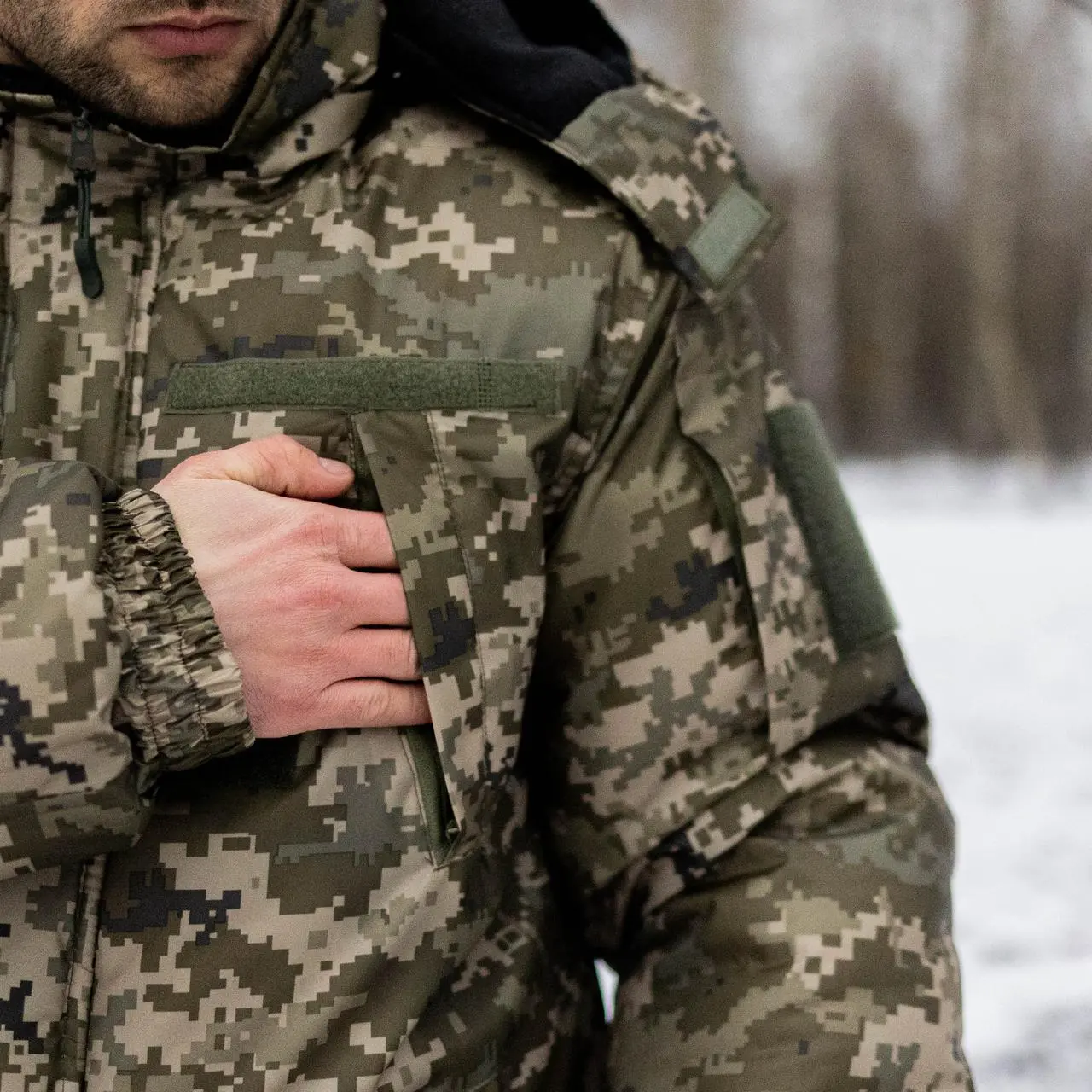 Бушлат тактичний Grifon на флісі Піксель плащівка