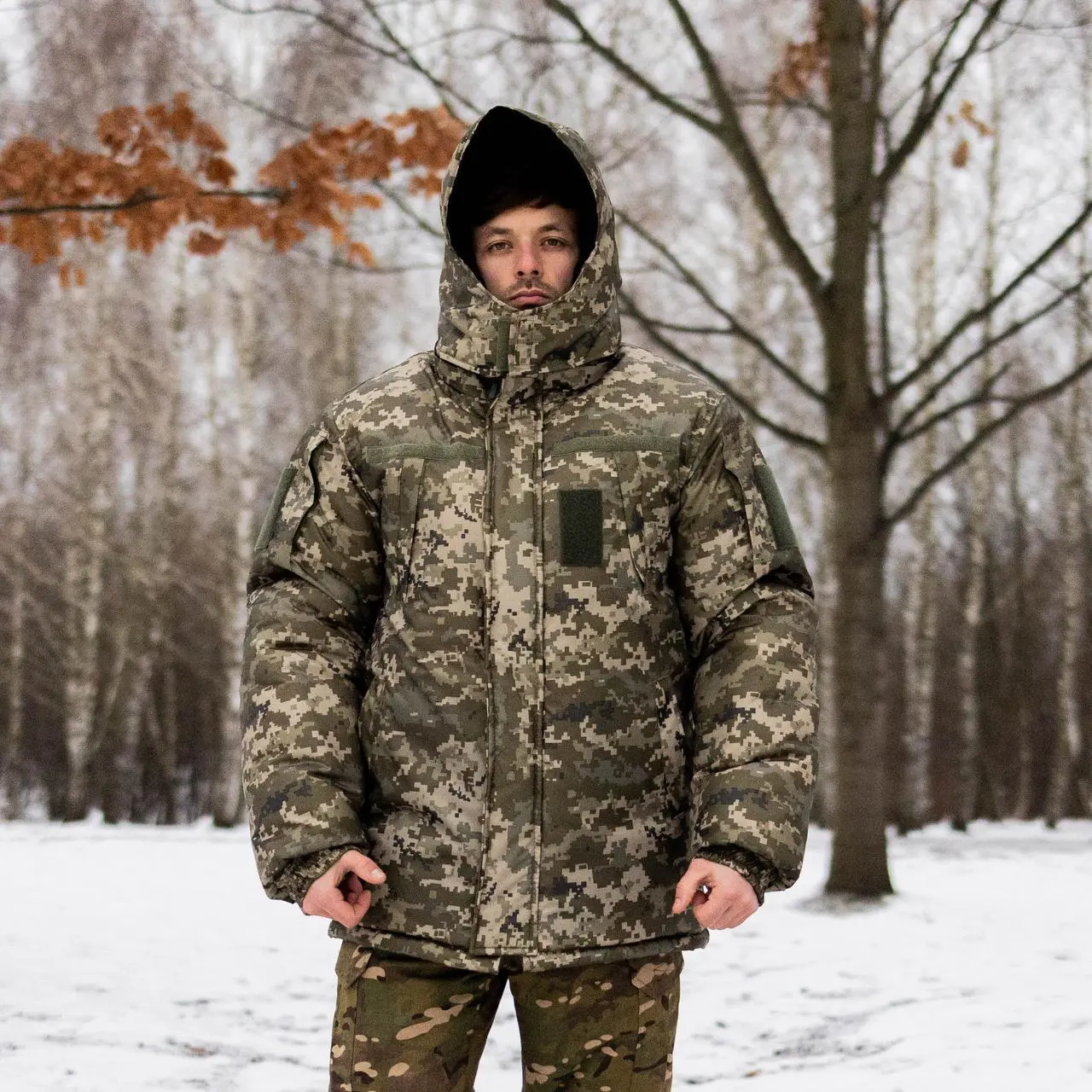 Бушлат тактичний Grifon на флісі Піксель плащівка