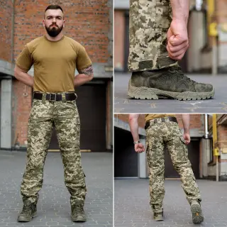 Штани тактичні військові ЗСУ-ТУ Grifon піксель ріп-стоп (вафелька)