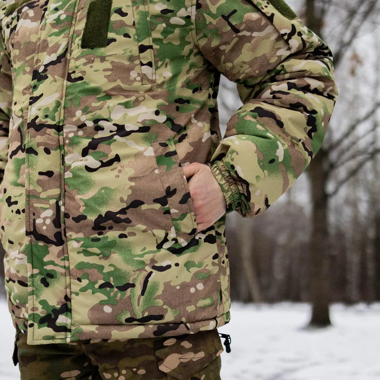 Бушлат військовий Grifon Tropik на флісі (Мультикам) посилений ріп стоп