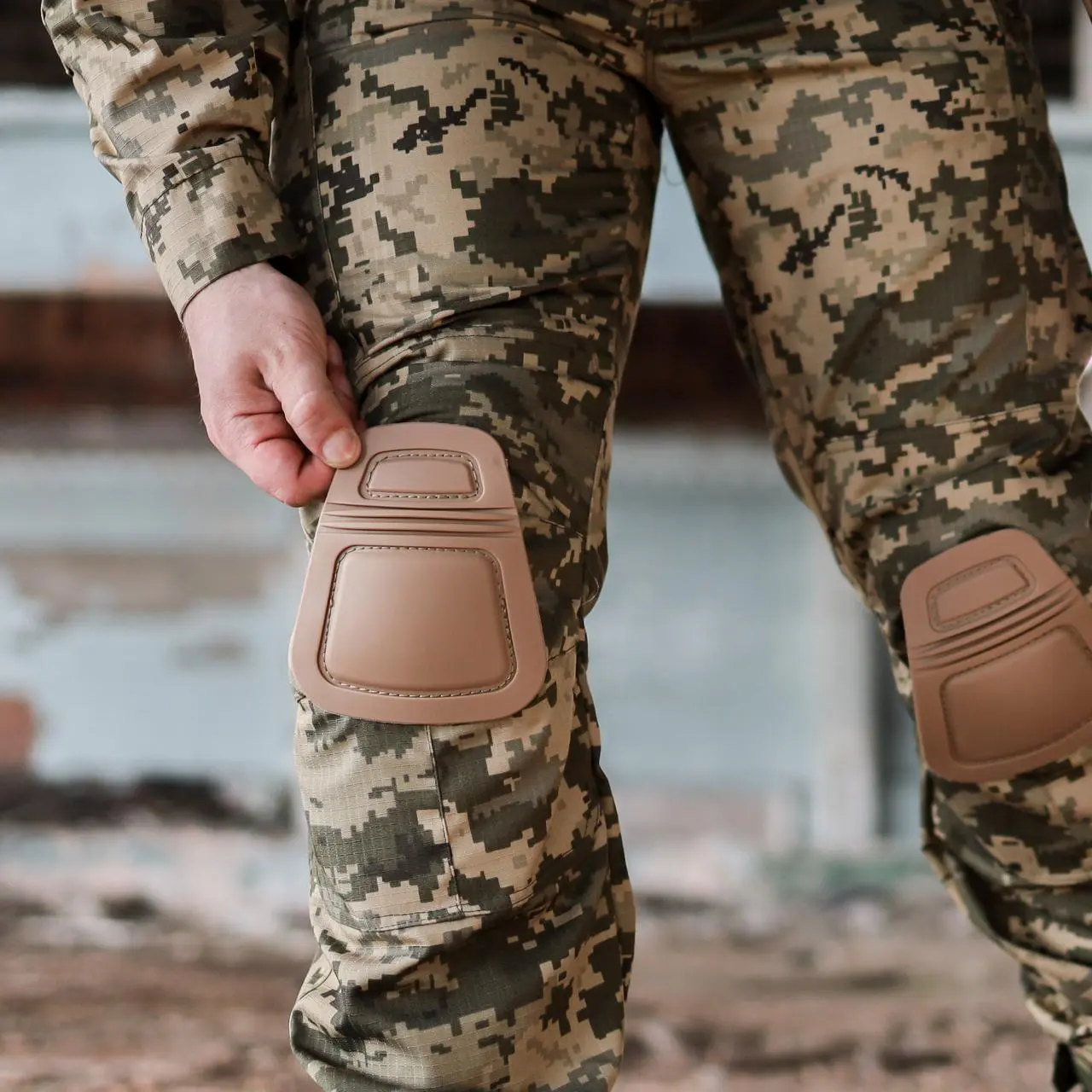 Штани тактичні 5 кишень з вставками для наколінників Grifon піксель ріп-стоп (вафелька) Shark літні