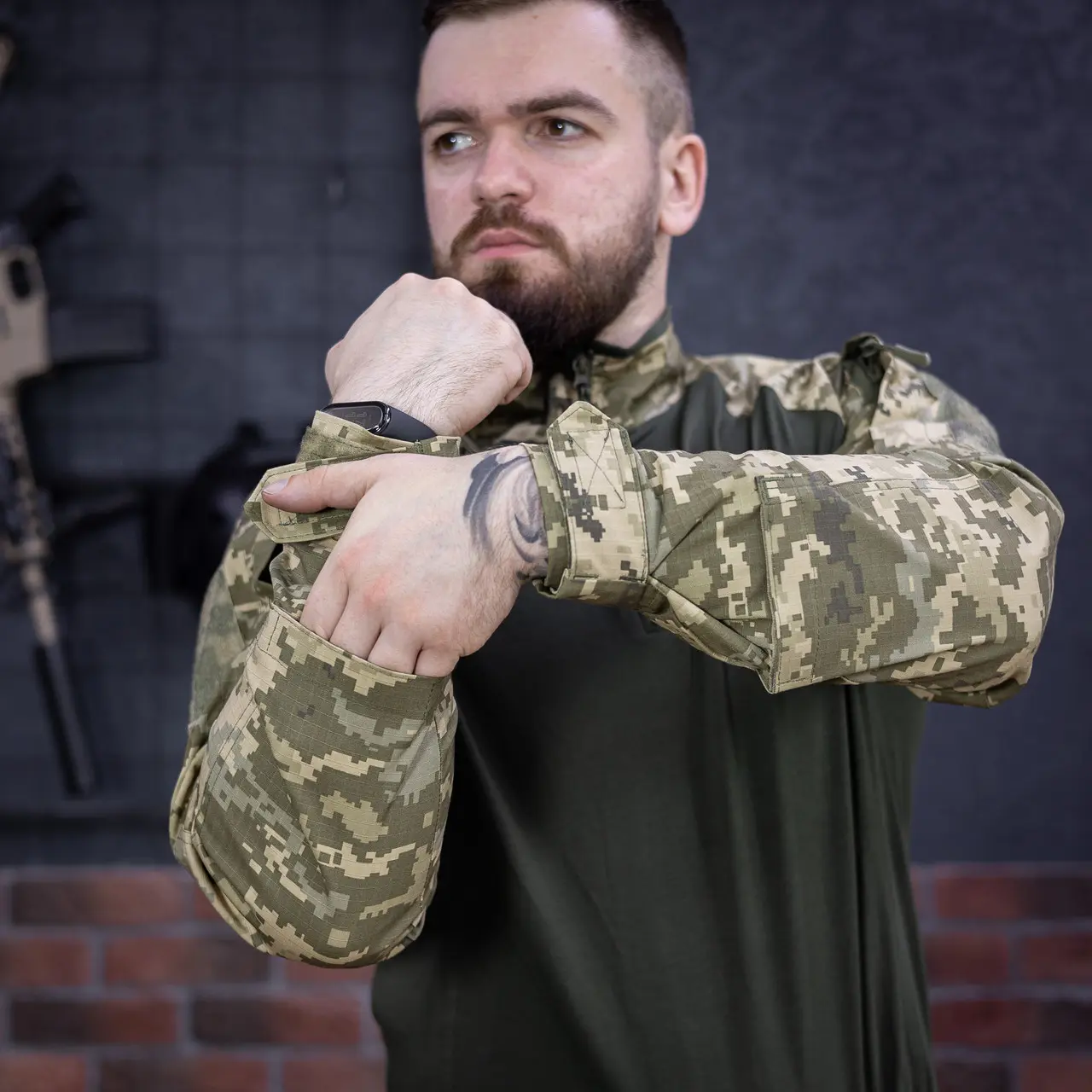 Тактична сорочка Tornado Ubacs (Кулір) з кишенями під налокітники піксель