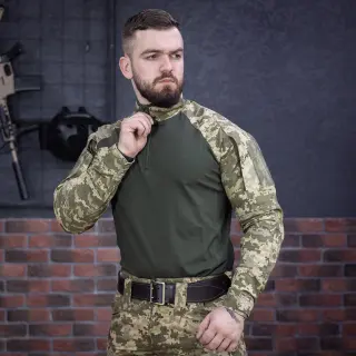 Тактична сорочка Tornado Ubacs (Кулір) з кишенями під налокітники піксель