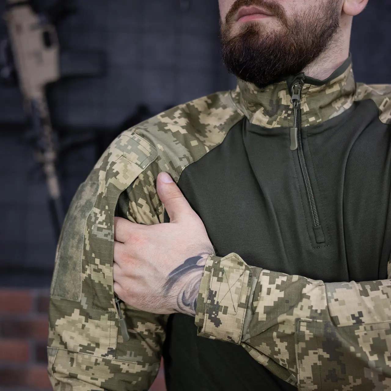 Тактична сорочка Tornado Ubacs (Кулір) з кишенями під налокітники піксель