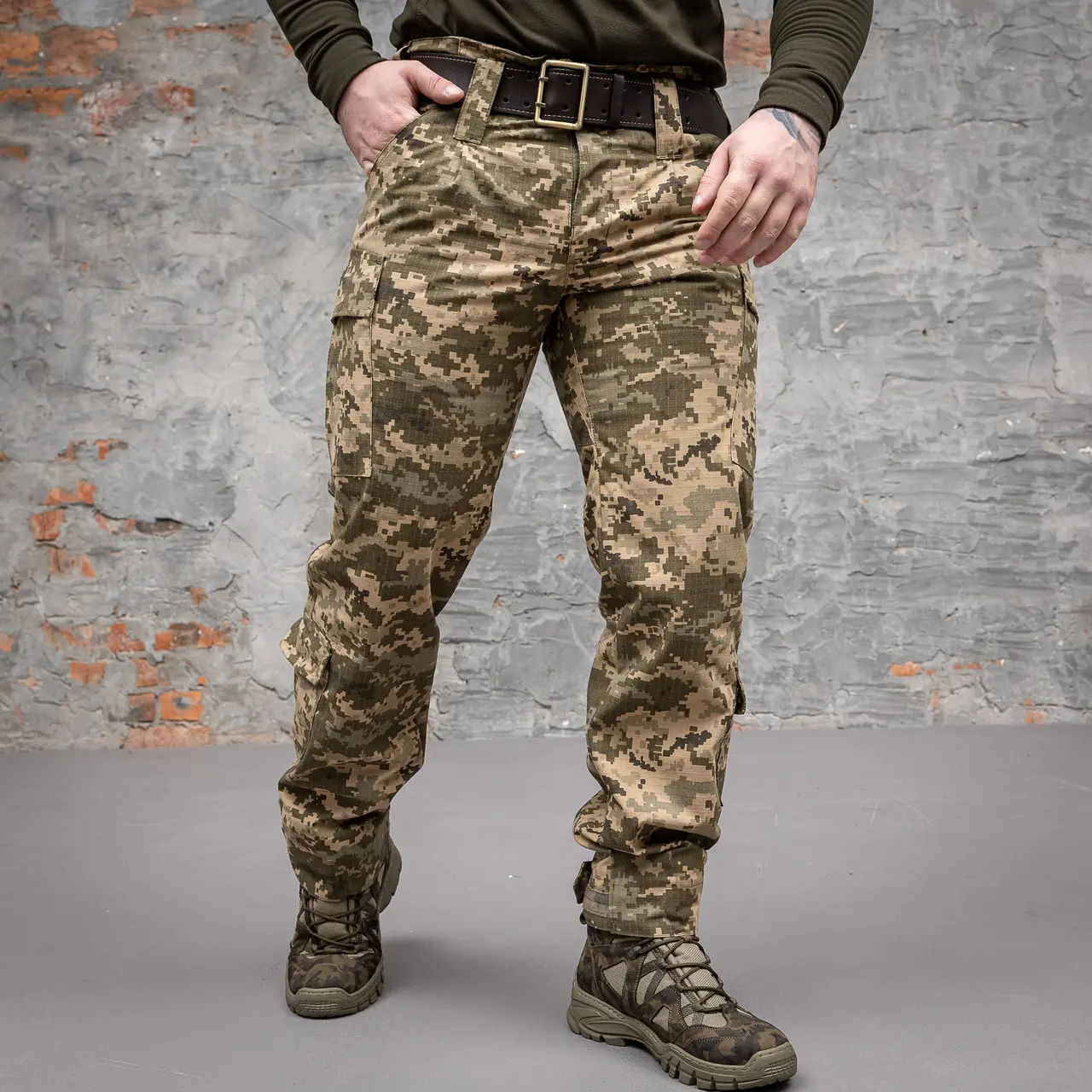 Штани тактичні військові 6 кишень GRIFON "GENERAL" піксель ріп-стоп (вафелька)