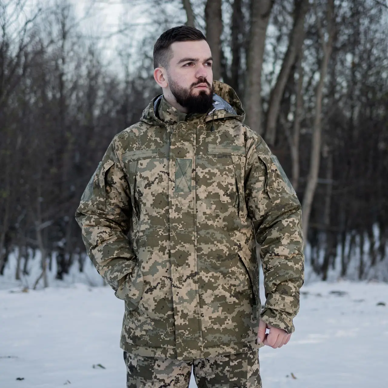 Куртка-бушлат статутна піксель ЗСУ (Омні-Хіт) Omni-Heat)