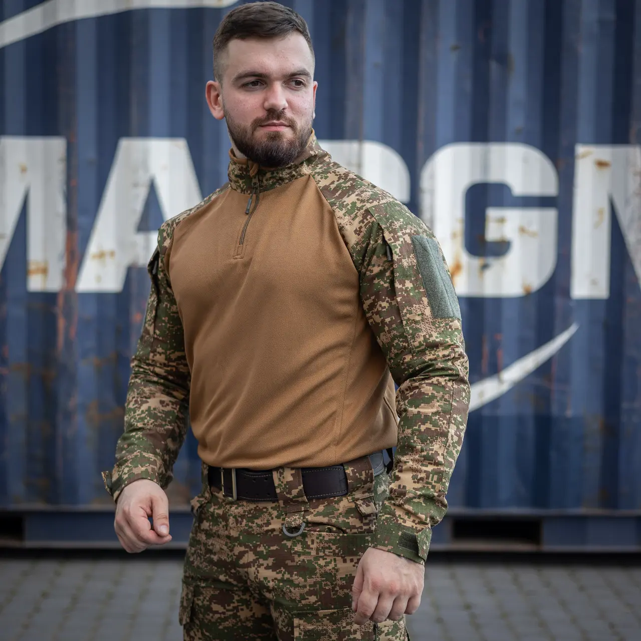 Тактична сорочка Ubacs (CoolMax) з кишенями під налокітники хижак (койот)