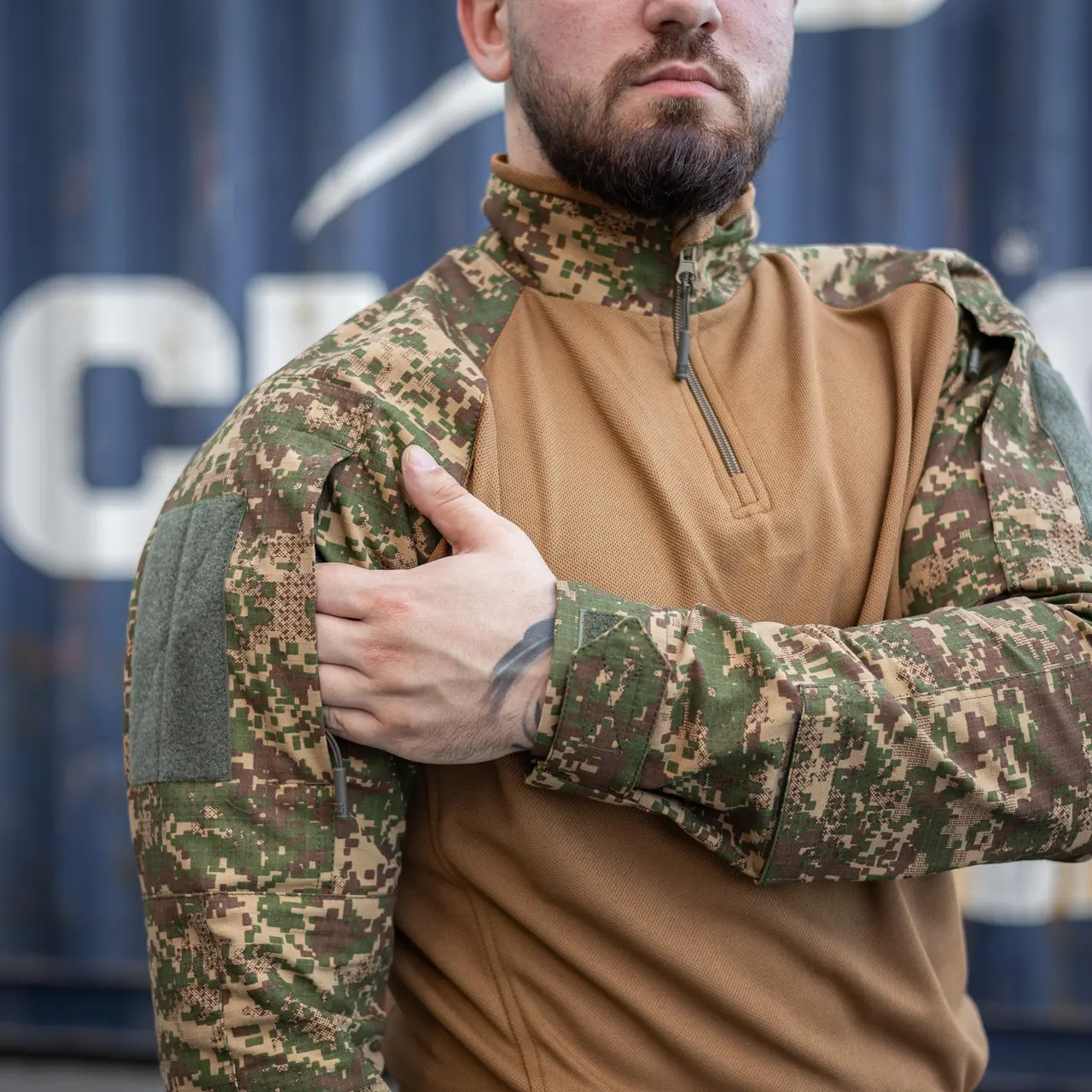 Тактична сорочка Ubacs (CoolMax) з кишенями під налокітники хижак (койот)
