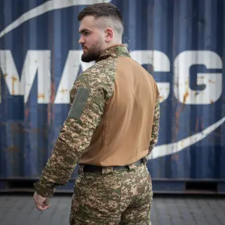 Тактична сорочка Ubacs (CoolMax) з кишенями під налокітники хижак (койот)