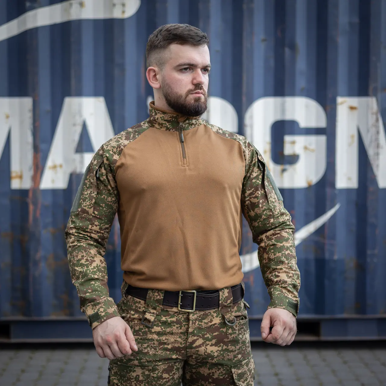 Тактична сорочка Ubacs (CoolMax) з кишенями під налокітники хижак (койот)