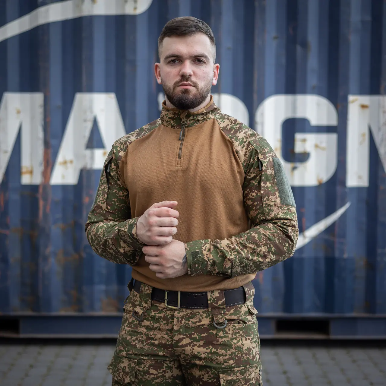 Тактична сорочка Ubacs (CoolMax) з кишенями під налокітники хижак (койот)