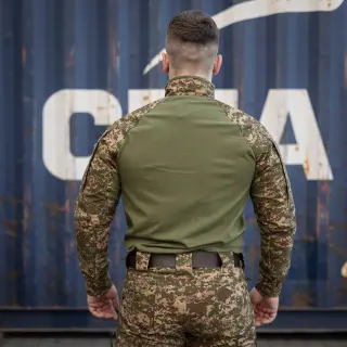 Тактична сорочка Ubacs (Кулір) з кишенями під налокітники хижак (олива)