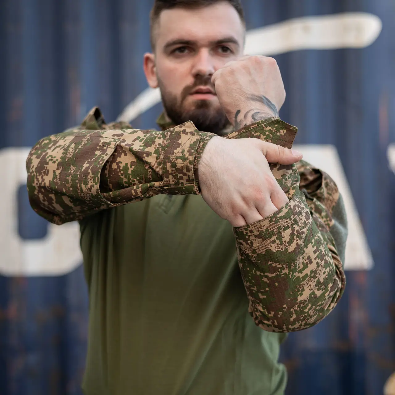 Тактична сорочка Ubacs (Кулір) з кишенями під налокітники хижак (олива)