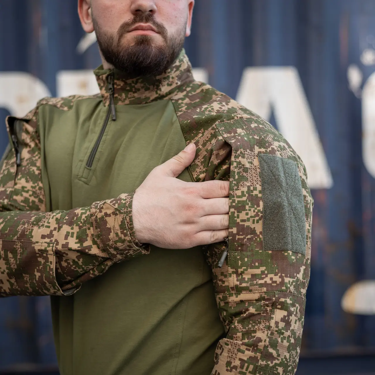 Тактична сорочка Ubacs (Кулір) з кишенями під налокітники хижак (олива)