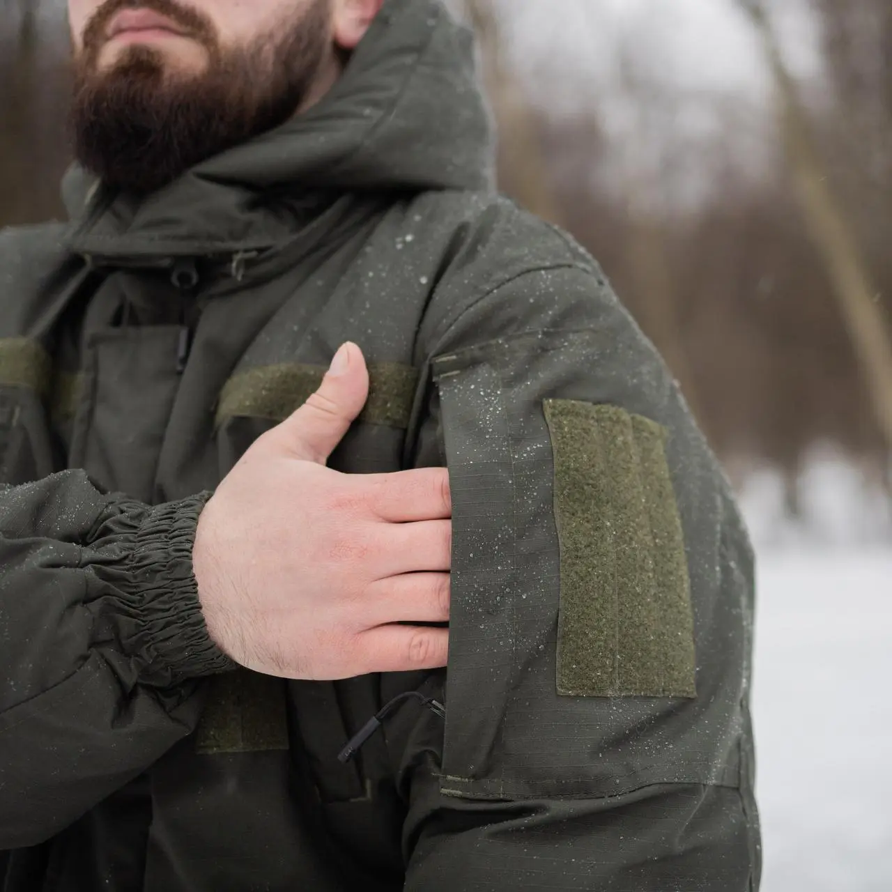 Зимовий бушлат хакі (Омні-Хіт + синтепон) з подвійним замком (Omni-Heat)